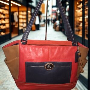 Coach Colorblock Carey Turnkock Tote